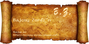 Bajcsy Zorán névjegykártya